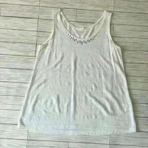 Eileen Fisher lightweight 100% linen scoop neck sleeveless tank top